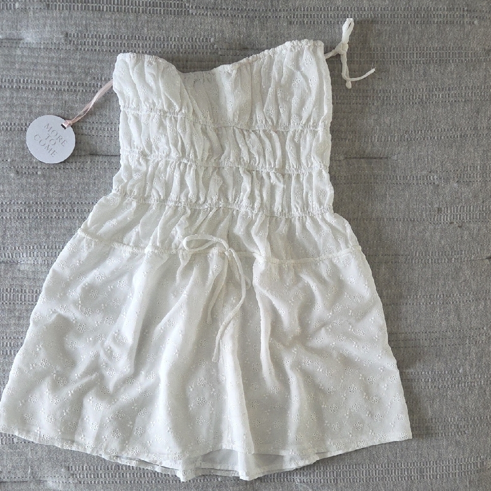 White Strapless Mini Dress